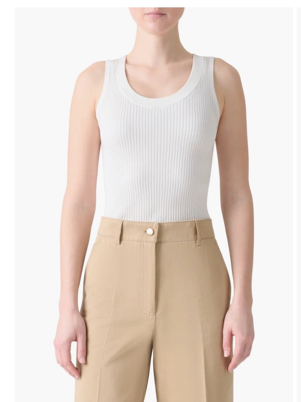 Akris Punto Rib Cotton Sweater Tank